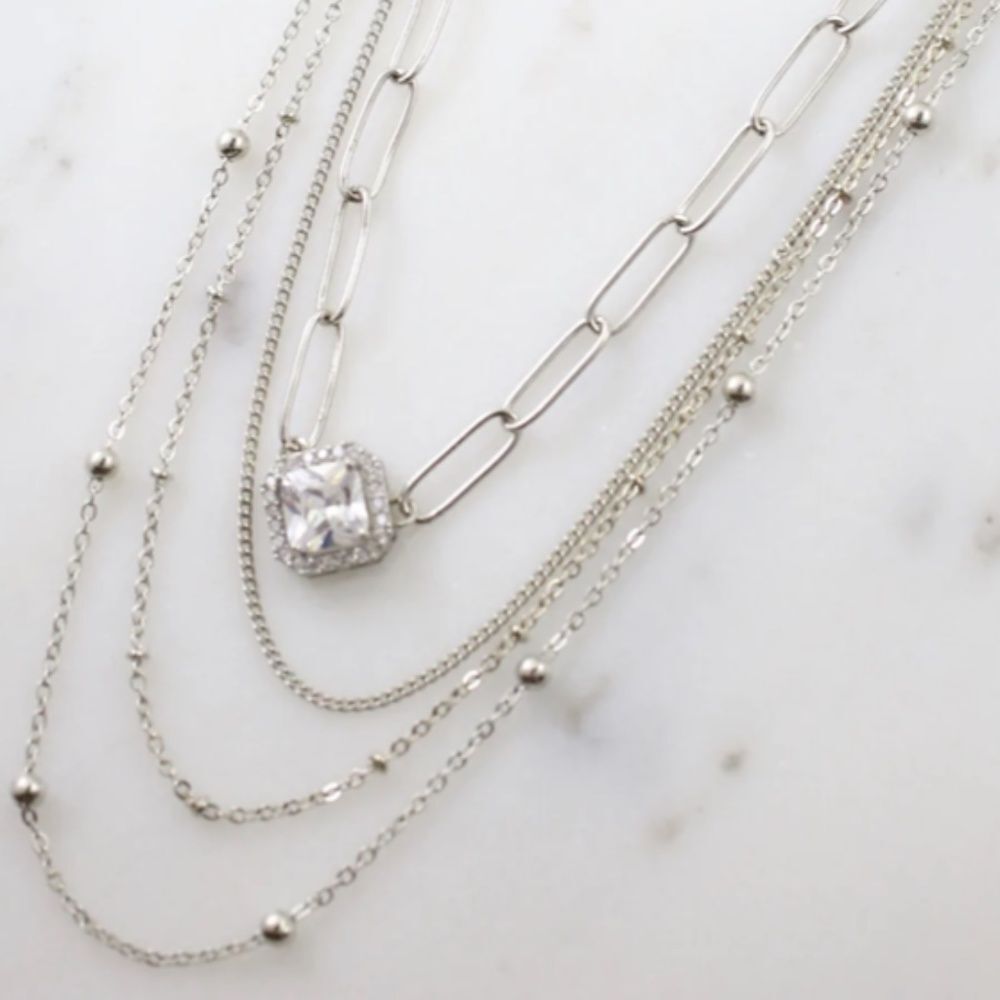 Silver Multi Layered Necklace #Mothers Day
